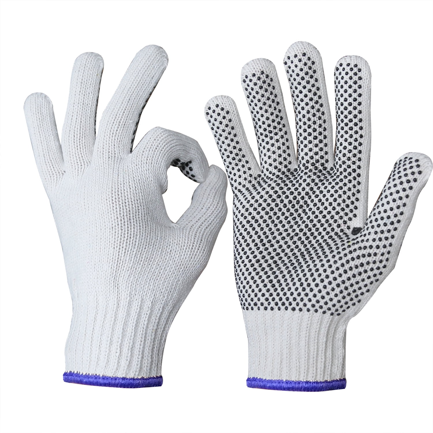 1 Pair PVC Dot HEAVY DUTY Cotton Work PUNCTURE RESISTANT Gloves Large XL 