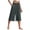 Grey, variant on Palazzo Capri Pants for Women Lightweight Elastic Waist Wide Leg Loose Flowy Cropped Pants Capris with Pockets