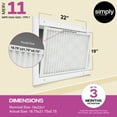 thumbnail image 2 of Simply Filters 19x22x1 MERV 11, MPR 1000, AC Furnace HVAC Air Filter (4 Pack), 2 of 8