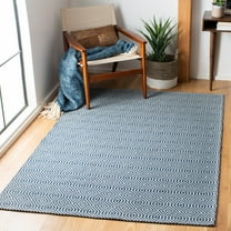 SAFAVIEH Augustine Manus Geometric Area Rug, Navy/Light Gray, 5' x 7'7"