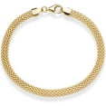 thumbnail image 4 of CUKIXA Miabella 18K Gold Over Sterling Silver Italian 5mm Mesh Link Chain Bracelet for Women, 925 Made in Italy, 4 of 5