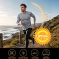 thumbnail image 5 of Long-Sleeve T-Shirt for Men Casual Fashion Crew Neck Upf 50+ Sun Protection T Shirts Moisture Wicking Slim Fit T-Shirts for Outdoor Sports Black S, 5 of 7