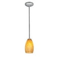 thumbnail image 1 of Access Lighting 28012-2R-BS-AMST Champagne Brushed Steel Pendant Ceiling Light in Amber Stone, Fluorescent - Rod, 1 of 1