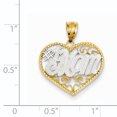 thumbnail image 2 of Pendentif Cœur Maman 14K Rhodié Or Jaune & Rhodié Filigrane 1, 2 of 2