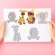 thumbnail image 4 of 2 troqueles de corte de animales de peluche de 4 estilos: oso, elefante, conejo y ciervo. Plantillas para repujado., 4 of 9