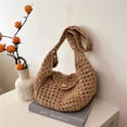 thumbnail image 1 of Bolso Hombro Tejido Mujeres Gran Capacidad Damas Diarias (marrón Claro), 1 of 9