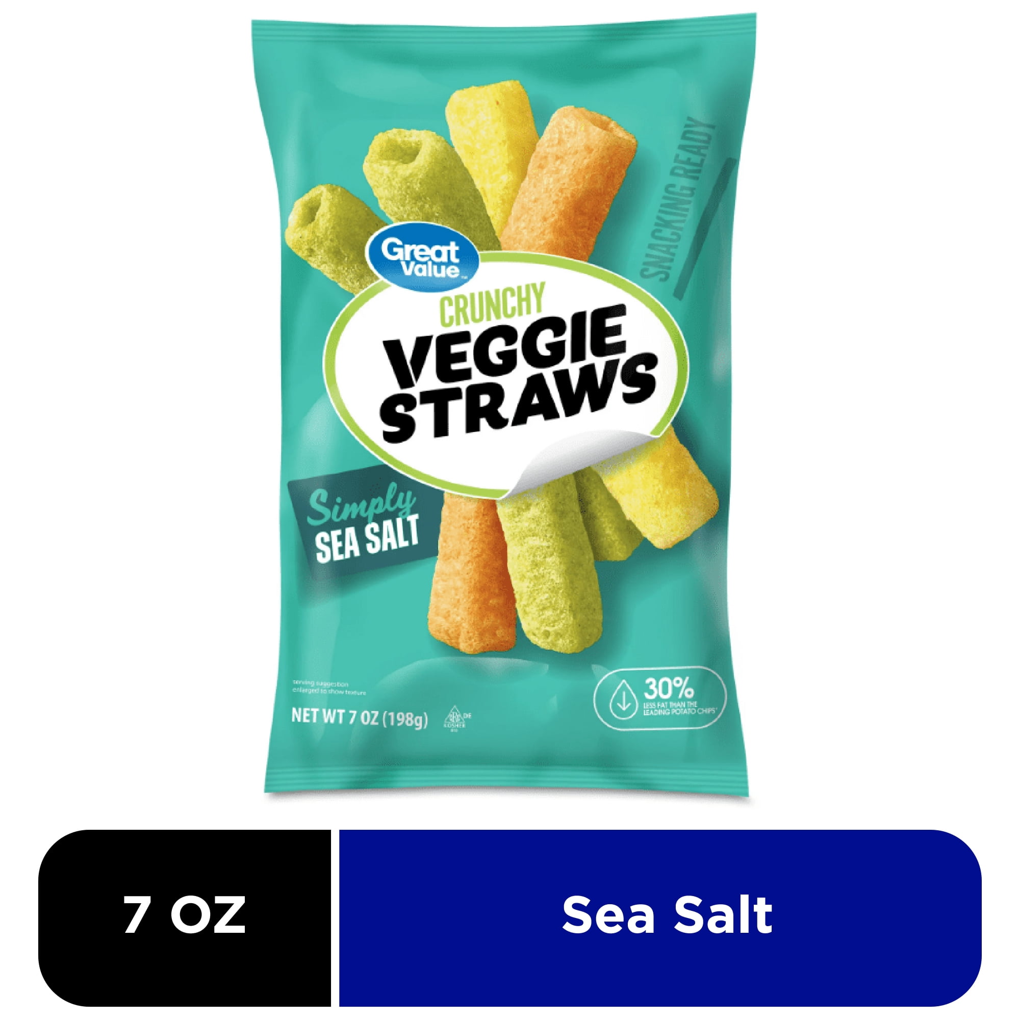 (3 pack) Great Value Sea Salt Veggie Straws, 7 oz