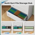thumbnail image 4 of Metal Lateral File Cabinet with Lock, 3 Drawer Filing Cabinet with Business Card Holder, Suitable for Home Office School Hanging Files Letter/Legal/F4/A4 Size, White, 4 of 7