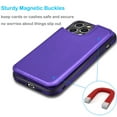 thumbnail image 3 of Tiflook Wallet Case For iPhone 13 Pro (6.1 inch) 2021 Minimalist PU Leather Card Holder Magnetic Closure Slim Cover Purple, 3 of 7