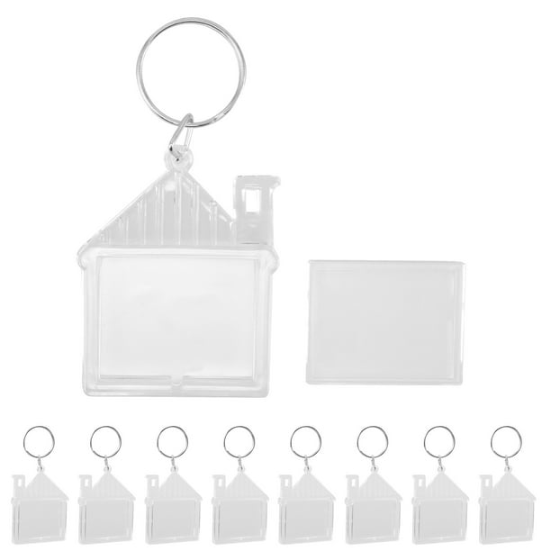 unbranded 100Ud Llaveros Transparentes De Acrílico Para Fotos Con Marco Para Bricolaje Y Regalo Original