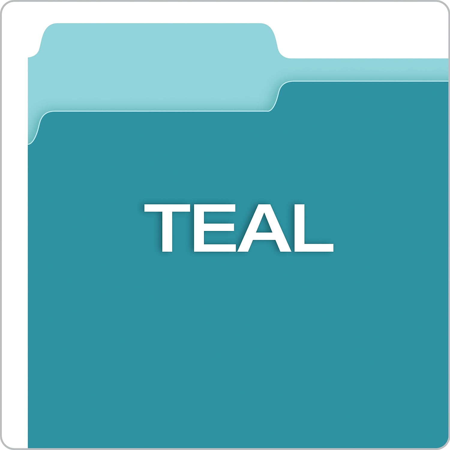 Pendaflex Interior File Folders 1/3 Cut Top Tab Letter Aqua 100/Box 421013AQU