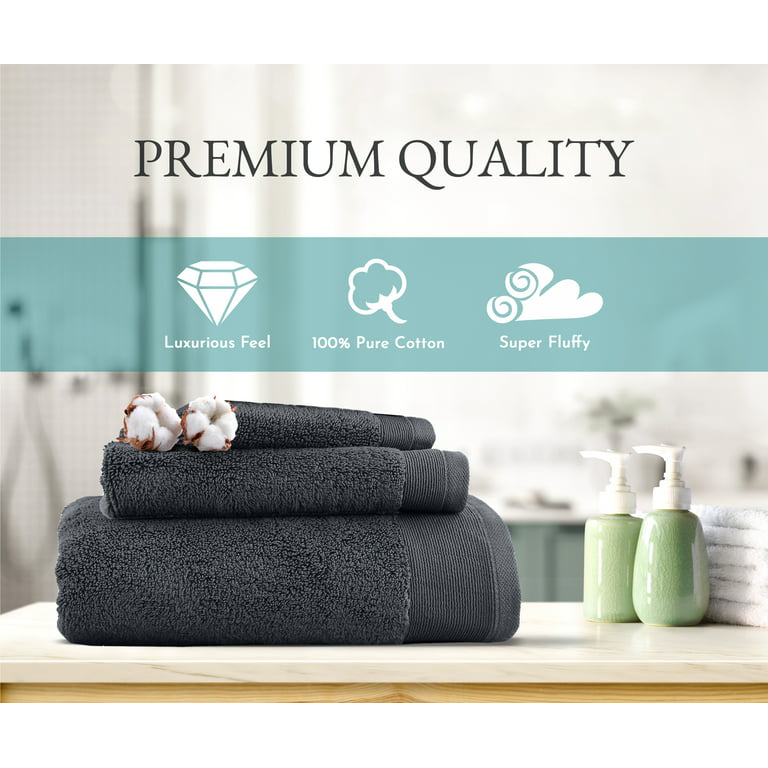 Luxury Bath Towels Set |100% Turkish Cotton | Premium Hotel Quality | Super  Soft - Highly Absorbent | 2 Large Bath Towels, 1 Floor Mat, 2 Hand Towels