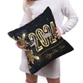 thumbnail image 6 of Bingfone Happy New Year 2024 (5) Linen Throw Pillow Covers Cushion Case Pocket Button Vintage Farmhouse Pillowcase for Sofa Couch Bed 16"x16", 6 of 9