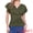 Dark Green, variant on Women's Stylish V Neck Cinched Waist Ruffle Sleeve Blouse XL Dark Blue