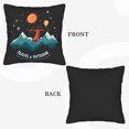 thumbnail image 6 of Set of 2 Throw Pillow Covers 18x18in - Vibrant Night Sky Design with Stars Orange Sun & Hot Air Balloon - Perfect for Couch Bed Car Decor, 6 of 8