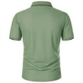 thumbnail image 5 of YLSDY Mens Casual Button Collared Shirts Collared Classic Button Basic Short Sleeve Cotton Pique Button Collared Shirt Stylish Golf Tops Green XXL, 5 of 5