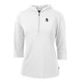 thumbnail image 2 of Women's Cutter & Buck White Michigan State Spartans Vault Virtue Eco Pique Recycled Half-Zip Pullover Hoodie, 2 of 3