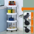 thumbnail image 2 of Carrito organizador de cocina con ruedas bloqueables, estante rodante y cesta de almacenamiento de varios niveles. Blanco, 2 of 9
