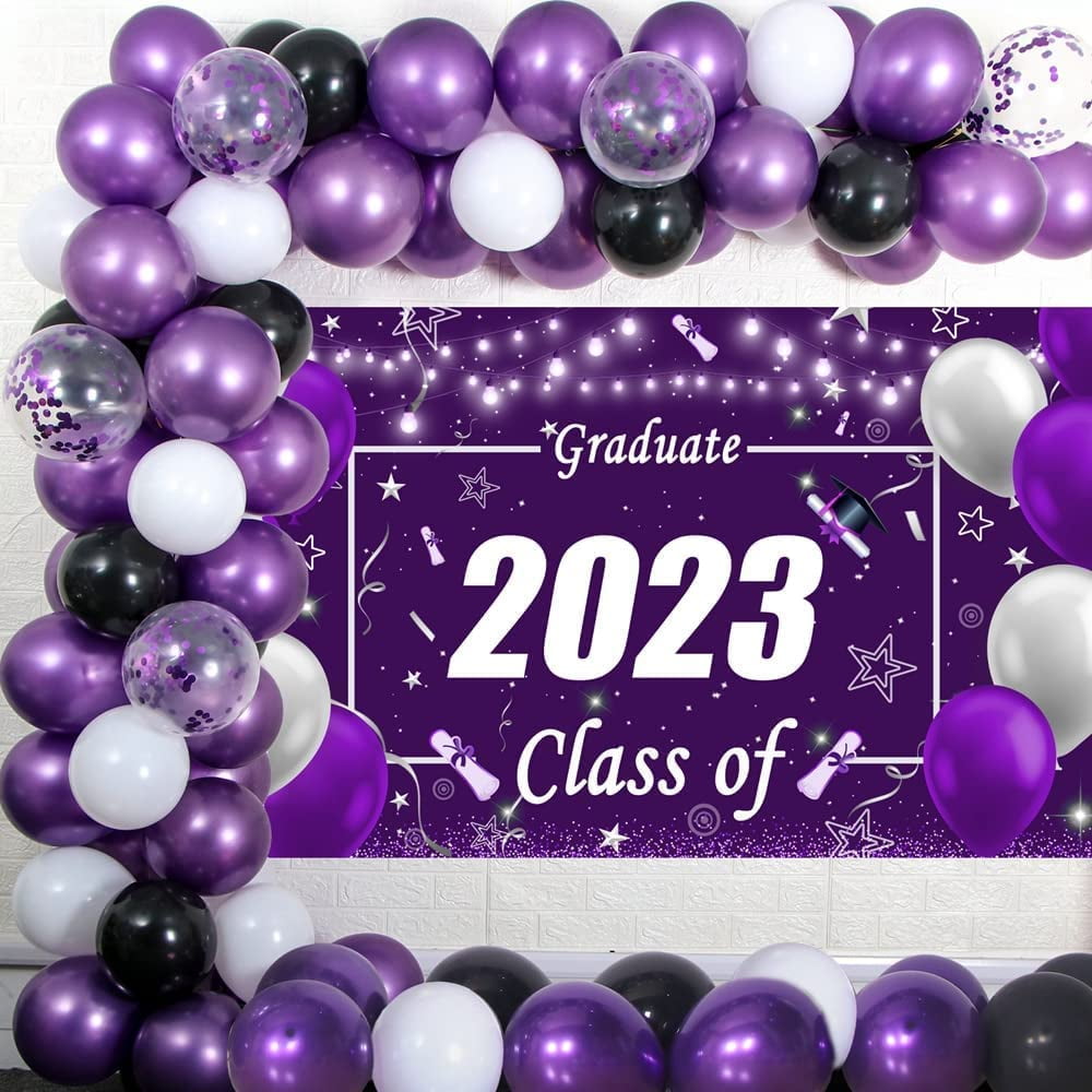 Graduation Party Decorations 2023 Purple Black Graduation Decor