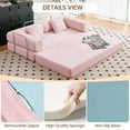 thumbnail image 6 of YINIX 81.6" Sleeper Sofa with Two Pillows, Comfy Modular Convertable Sofa Couch for Living Room, Small Spaces, Pink, 6 of 8