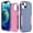 Blue+Pink, variant on Feishell for iPhone 15 Durable Rugged Case, [Three Layers Protection] [Military Grade Drop Protection] Heavy Duty Shockproof Anti-Scratch Support Wireless Charging Phone Case, Black