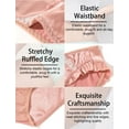 thumbnail image 4 of Ausing Women's Briefs Ruffle Satin Panties Frill Trim Low Rise Smooth Lightweight Bikini Underwear Bean Paste Color M, 4 of 6