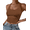 Brown, variant on Ekouaer Women Halter Top Backless Scroop Neck Slim Stretchy Ribbed Knit Camisole Crop Tops