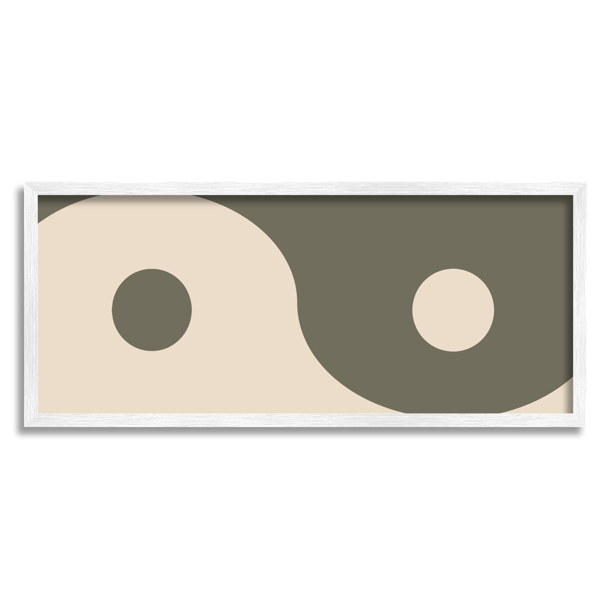 Stupell Industries Harmony Yin Yang Spiritual Symbol Minimal Design Graphic Art White Framed Art Print Wall Art, Design by Daphne Polselli
