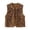 Brown, variant on Retro Suede Sleeveless Vest for Women, Round Neck Open Front, Casual Everyday Fall Layering Outerwear, 1 Piece, XS-L