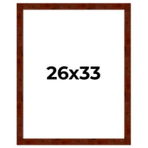 26x33 Walnut Brown Veneer Real Wood Picture Frame Width 1.75 inches | Interior Frame Depth 0.5
