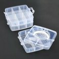 thumbnail image 2 of GKNET 1Box Plastic Bead Storage Containers Rectangle Three Layers with Handle, 2 of 4