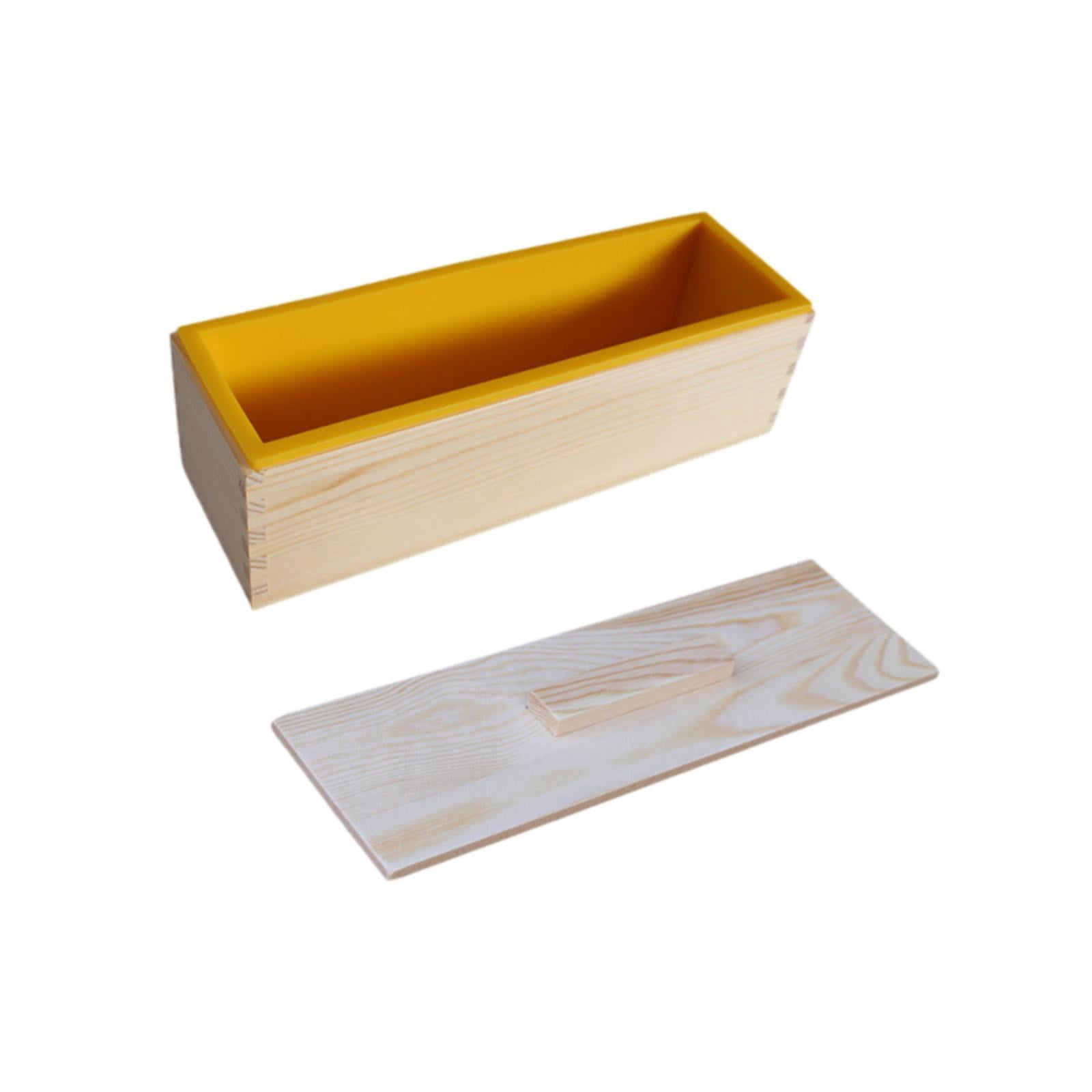 Yunhgft Rectangle Handmade Soap Mould with Wood Box for Candles Making Soap Supplies Yellow
