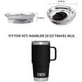 thumbnail image 4 of 20 oz Stronghold Lid Replacement Spill Proof Splash Resistant Slider Lids Covers Fit for YETI Rambler Travel Mug (Black 1 pack, 20 oz), 4 of 6