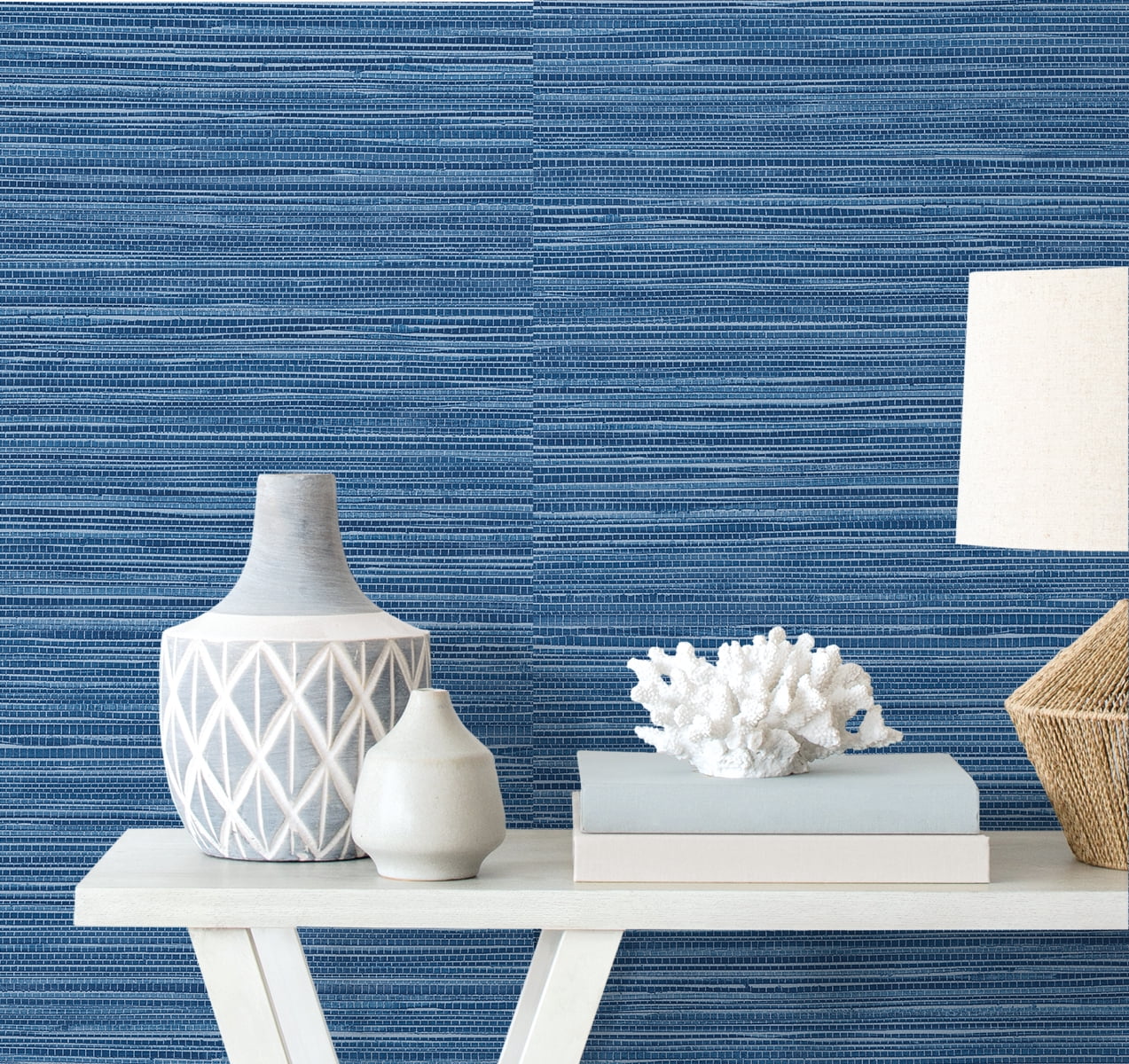 Luxe Haven Coastal Blue Luxe Sisal Peel and Stick Wallpaper (Covers 40.5 sq. ft.)