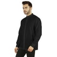 thumbnail image 4 of Bestman Mens Solid Shirt Mandarin Collar Long Sleeve Button-Up Formal Shirts Office Wear, 4 of 7