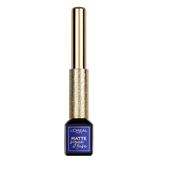 L'Oreal Paris Makeup Matte Signature Liquid Dip Eyeliner Impermeable Aplicación precisa y fácil Uso durante todo el día Acabado mate vivo Azul 0.07 fl; Onz.