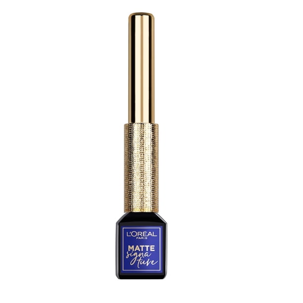 L'Oreal Paris Makeup Matte Signature Liquid Dip Eyeliner Impermeable Aplicación precisa y fácil Uso durante todo el día Acabado mate vivo Azul 0.07 fl; Onz.
