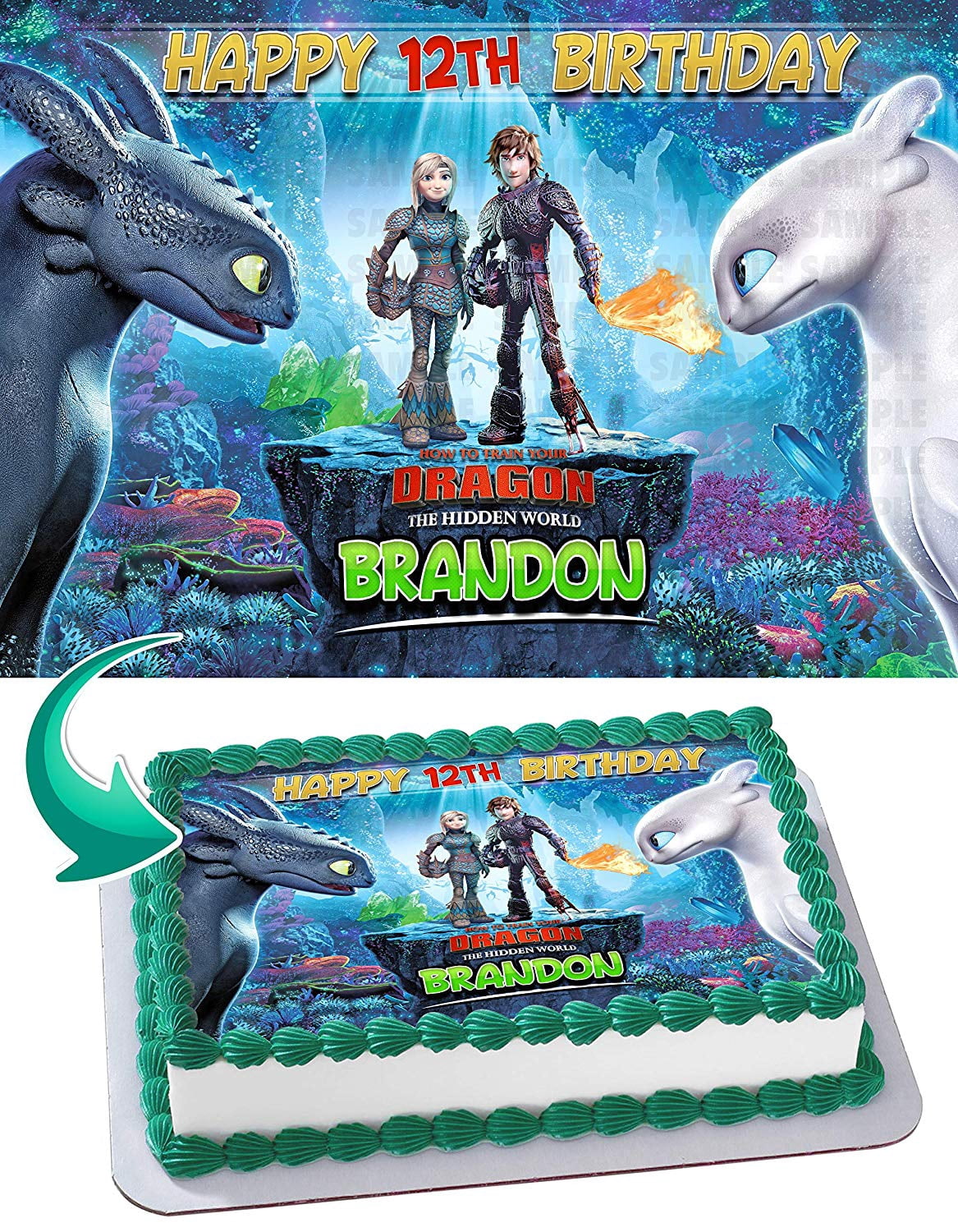 How To Train Your Dragon 3 Edible Cake Image Topper Personalized Picture 1 4 Sheet 8 X10 5 Walmart Com