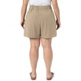 thumbnail image 3 of Agnes Orinda Women's Plus Size Shorts Wide Leg Loose Drawstring High Waist Beach Vacation 2026 Summer Casual Pant with Pocket 1X Khaki, 3 of 6