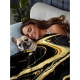 thumbnail image 3 of Black Gold Marble Queen Size Flat Sheet, Wrinkleproof & Fadeproof Cooling Flat Bed Sheet Only, Modern Geometric Textured Breathable Soft Bedding Top Sheets 90 x 102 Inches, 3 of 8