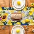 thumbnail image 4 of Sm:)e Floral Lemon Summer Table Runner 13 x 72 Inch, Blue Tiles Summer Holiday Tasty Fruit Healthy Fruit Watercolor Rustic Botanic Table Cover, 4 of 6