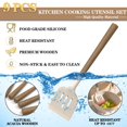 thumbnail image 4 of Juego de utensilios de cocina de silicona, juego de espátula de utensilios de cocina de 9 piezas con mango de madera para utensilios de cocina antiadherentes 446F, utensilios de cocina de silicona res, 4 of 5
