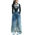 thumbnail image 6 of LNMQLPDBS Jeans for Girls 10-12 Flared Jeans Girls Wide Leg Pants Sweatpant Flared Pants Thanksgiving Gifts for Kids Clothes Girls Basketball Clothing, 6 of 8