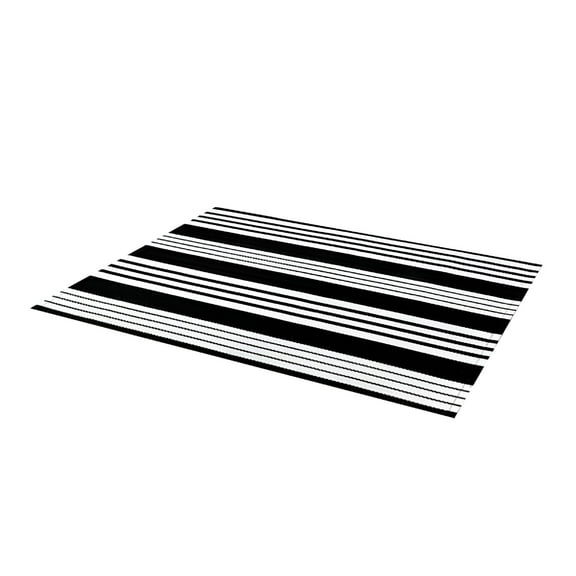 LAMIRO Black White Striped Rug Front Door Mats Outdoor,Washable Rug for Front Porch,Spring Summer Welcome Mats Outdoor Indoor,Doormat for Farmhouse/Entryway/Home Entrance Door Mat Outside Entrance