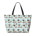 thumbnail image 2 of Hirioo Cute Pug Dogs for Large Capacity Beach Travel Bag for Women Men Foldable Beach Bags, Ideal for Travel, Beach, Pool, Picnic, and Family Outings, 2 of 7