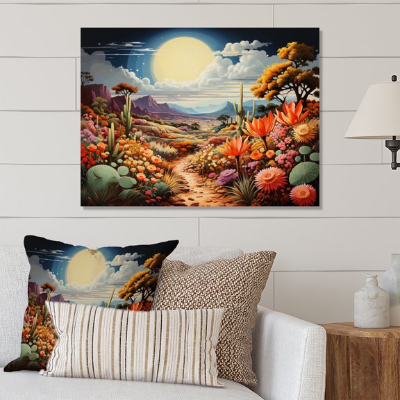 Designart "Garden of Desert Cacti III" Landscapes Metal Art Print