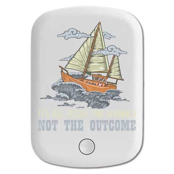 DistinctInk Magnetic Battery Pack, 5000 mAh Wireless Portable Charger with USB-C Cable, Compatible with MagSafe iPhone 14 / 13 / 12 Series - About The Journey Not The Outcome