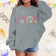 thumbnail image 2 of Little Girl' Hoodies Sweatshirts Cute Cartoon Print Long Sleeve Drawstring Hooded Pullover with Pocket Sweatshirt Tops Size 6-7T ,Gray, 2 of 4