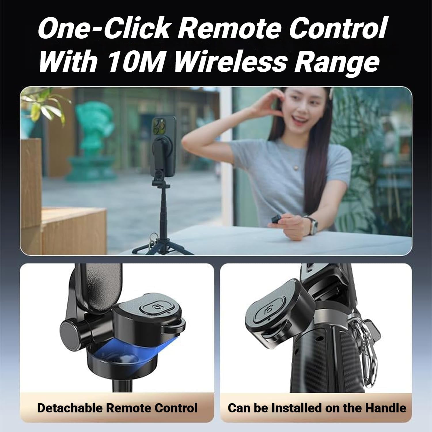 2026 New Magnetic Pocket Selfie Stick, 4-in-1 Multifunctional 360° Rotation Magnetic Selfie Stick, Portable Phone Tripod Stand with Wireless Remote for IPhone & Android, Video Recording