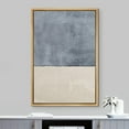 thumbnail image 2 of IDEA4WALL Framed Canvas Wall Art Watercolor Blue & Gray Color Blocks Modern Art Nordic Minimalism Abstract Digital Art Contemporary Artwork for Living Room, Bedroom, Office - Natural 24"x36", 2 of 5